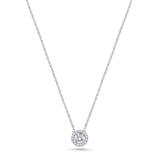 Wholesale Halo Solitaire CZ Necklace