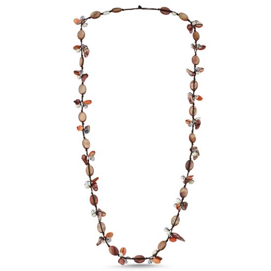 Wholesale Mother of Pearl, Pearl & Coral Natural Stone Necklace