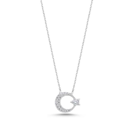 Wholesale Star And Crescent CZ Necklace