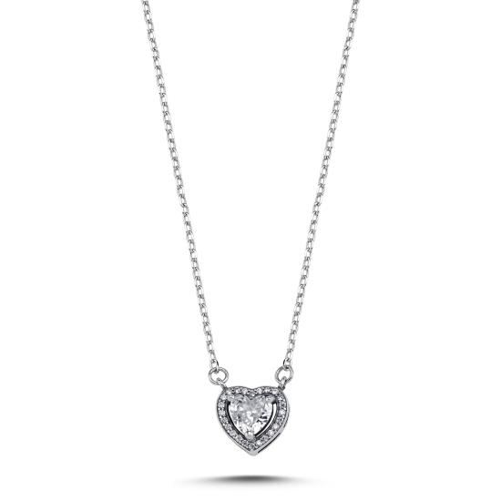 Wholesale Heart Solitaire & CZ Necklace