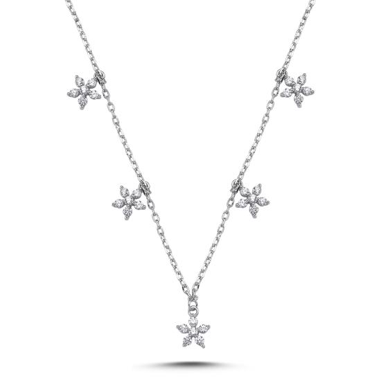 Wholesale Flower Dangle & CZ Necklace