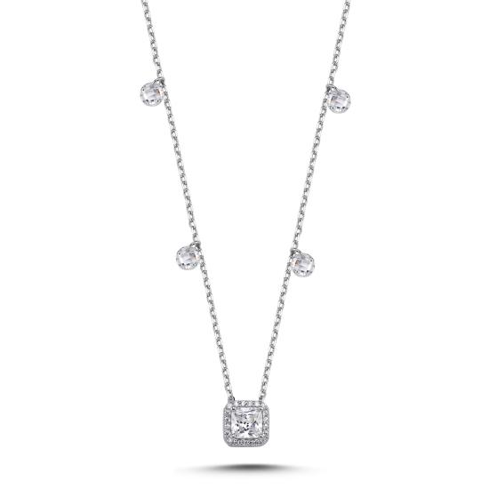 Wholesale Square Solitaire & CZ Necklace