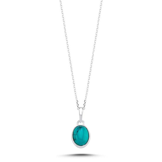 Wholesale Turquoise & Oval Natural Stone Necklace