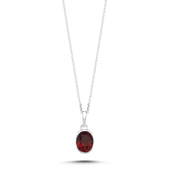 Wholesale Ruby & Oval Natural Stone Necklace