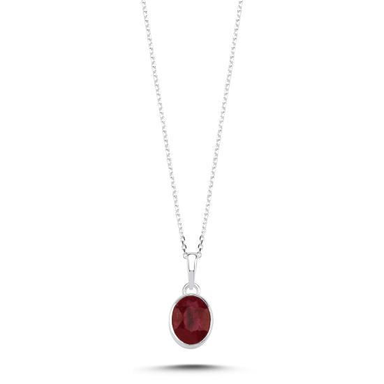 Wholesale Root Ruby & Oval Natural Stone Necklace