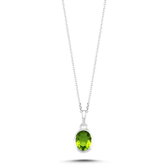 Wholesale Peridot & Oval Natural Stone Necklace