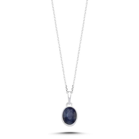 Wholesale Root Sapphire & Oval Natural Stone Necklace