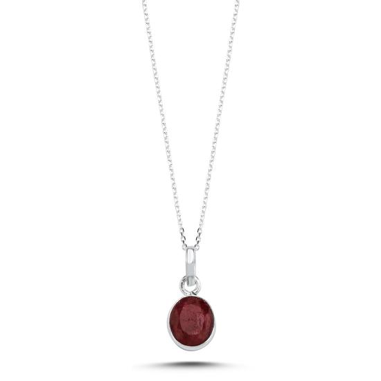 Wholesale Root Ruby & Oval Natural Stone Necklace