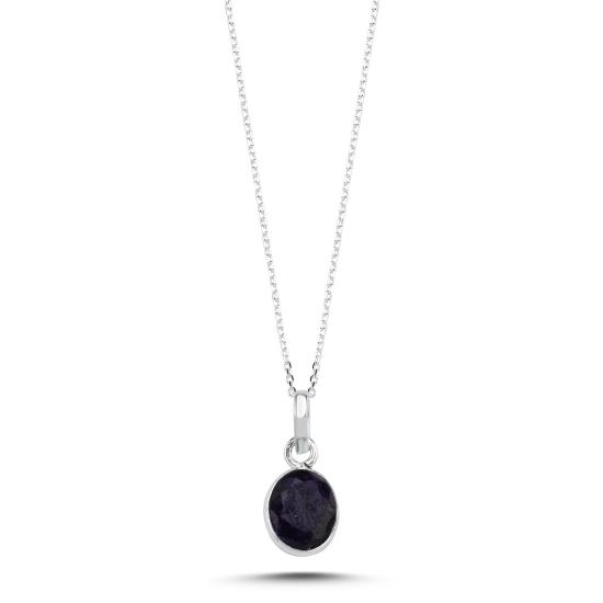 Wholesale Root Sapphire & Oval Natural Stone Necklace