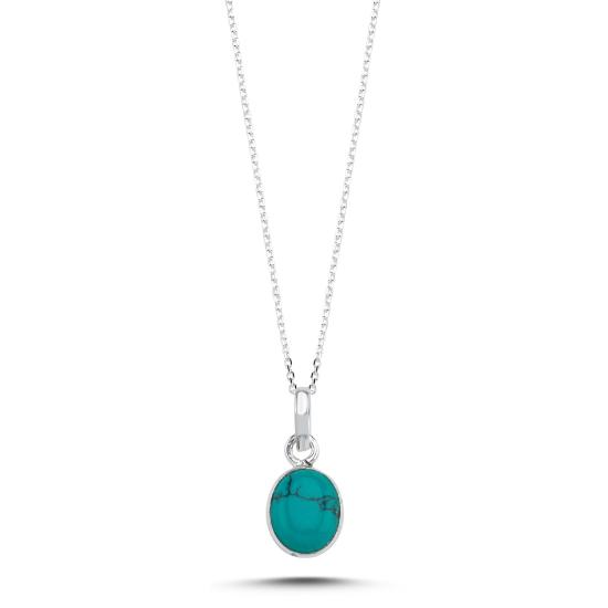 Wholesale Turquoise & Oval Natural Stone Necklace