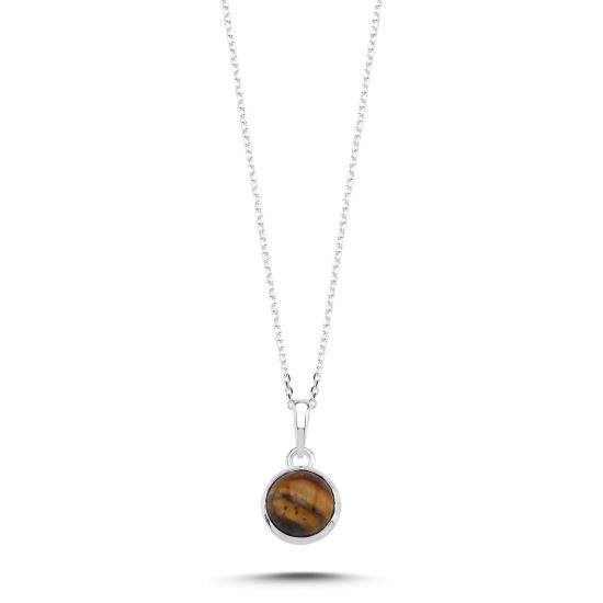 Wholesale Tiger’s Eye & Round Natural Stone Necklace