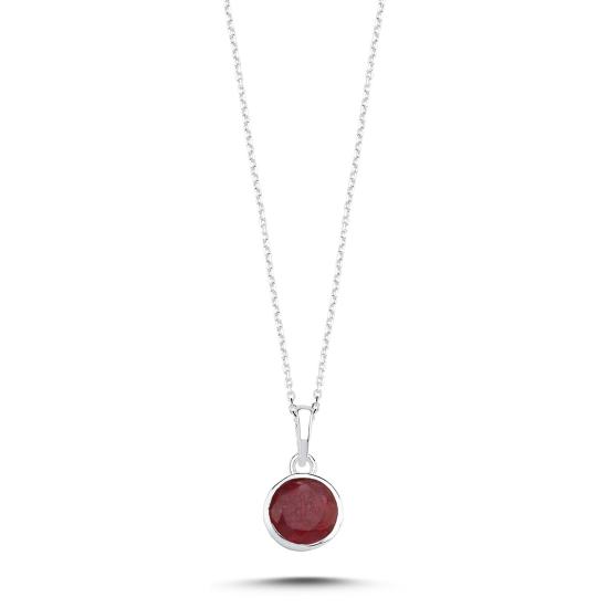 Wholesale Root Ruby & Round Natural Stone Necklace