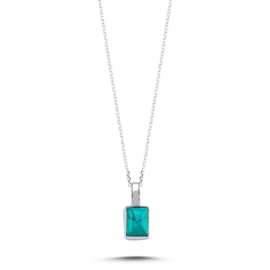 Wholesale Turquoise & Rectangle Natural Stone Necklace