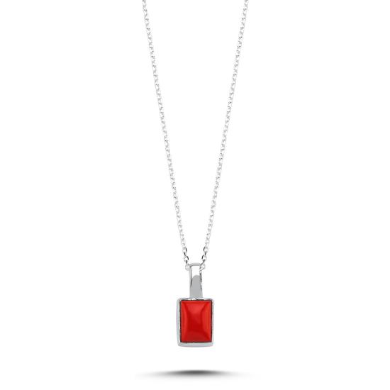 Wholesale Coral & Rectangle Natural Stone Necklace