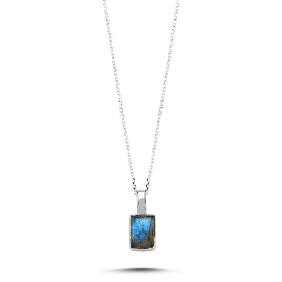 Wholesale Labradorite & Rectangle Natural Stone Necklace