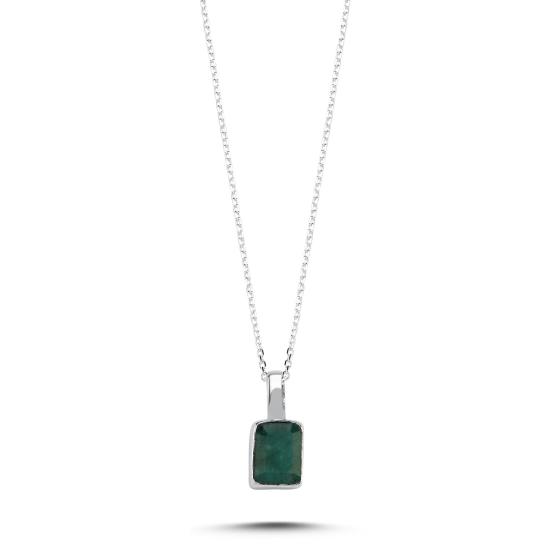 Wholesale Root Emerald & Rectangle Natural Stone Necklace