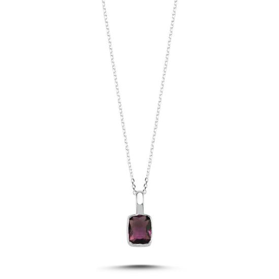 Wholesale Amethyst & Rectangle Natural Stone Necklace