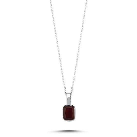 Wholesale Ruby & Rectangle Natural Stone Necklace