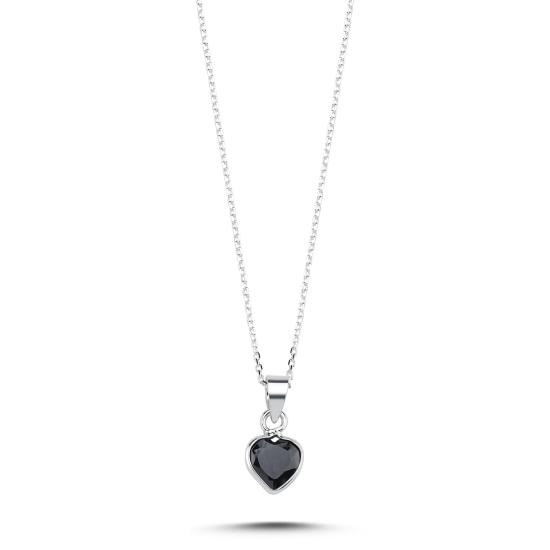 Wholesale Black Heart & CZ Necklace