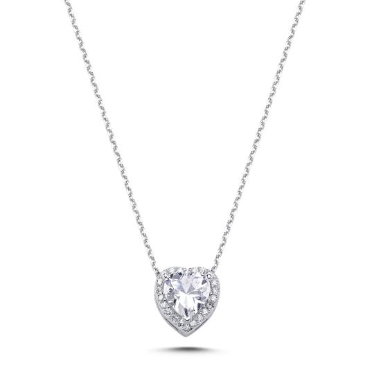 Wholesale Heart Halo & CZ Solitaire Necklace