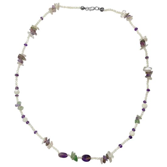 Wholesale Ceyd, Amethyst, Moonstone, Mother Of Pearl Natural Stone Necklace