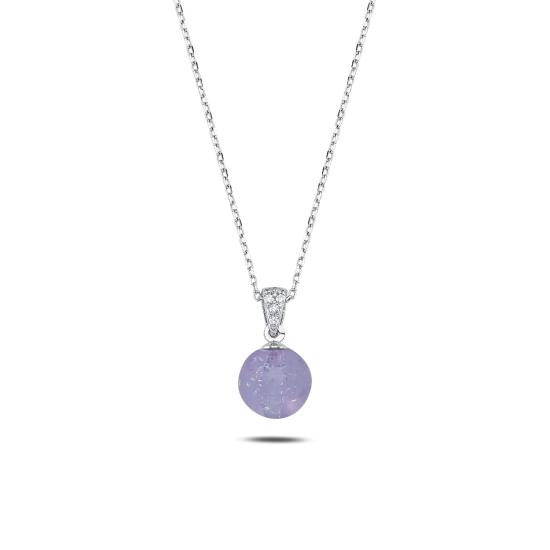 Purple Ball Necklace