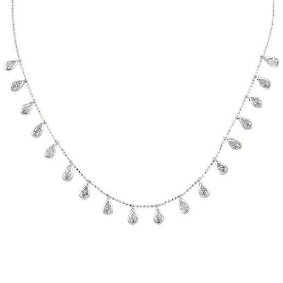 Wholesale Drop CZ Charm Necklace