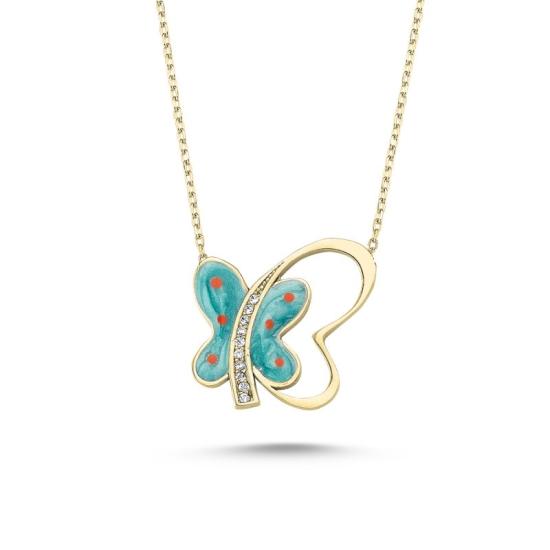 Wholesale CZ Butterfly Design Necklace