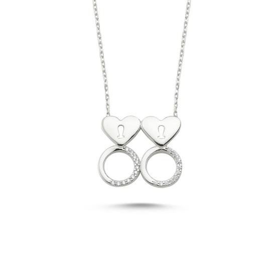 Wholesale Couple Heart CZ Necklace