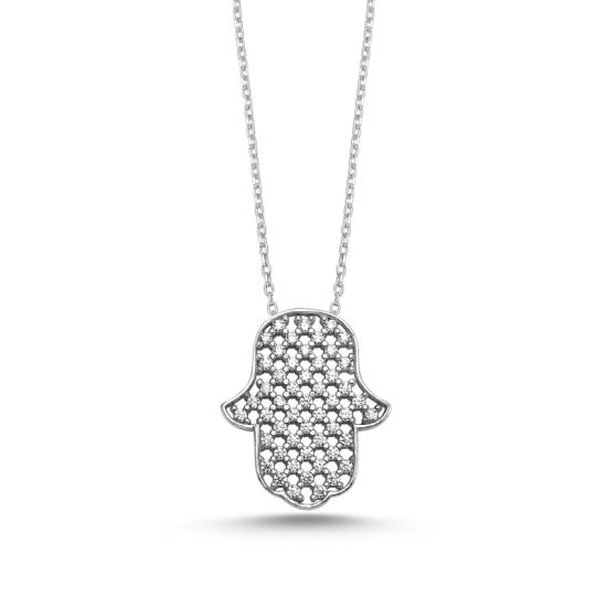 Wholesale CZ Hamsa Necklace