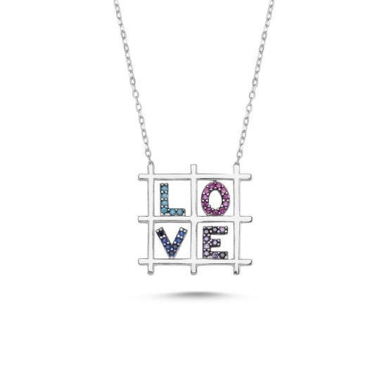 Wholesale Love Square CZ Necklace