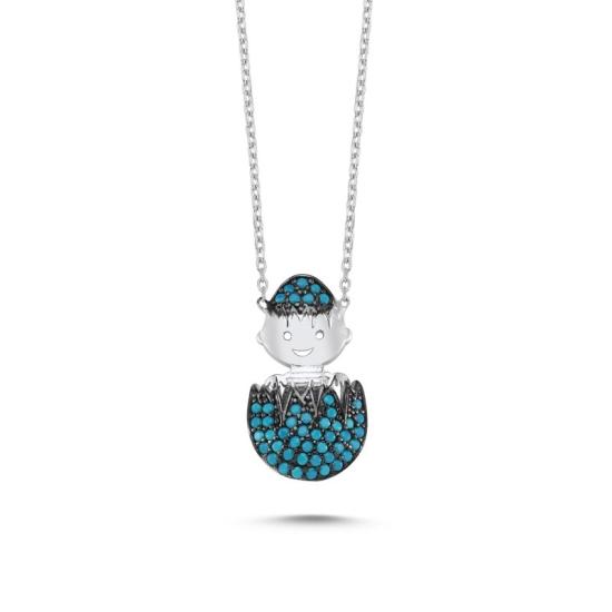 Wholesale Turquoise CZ Egg & Baby Necklace