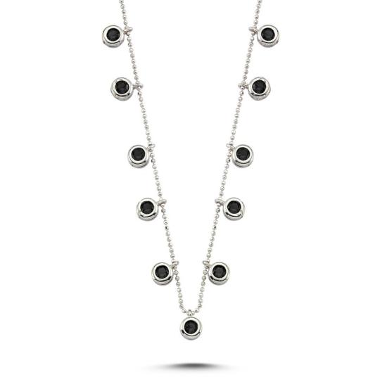 Wholesale Black CZ Dangle Charm Necklace