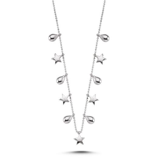 Wholesale Star & Teardrop Dangle Charm Necklace