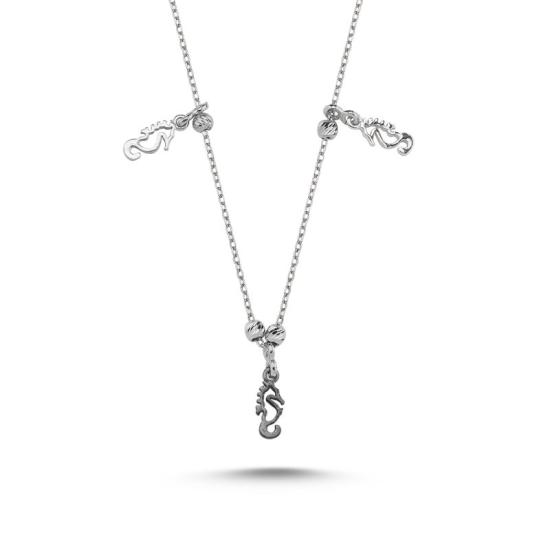 Wholesale Stoneless Seahorse Charm Necklace