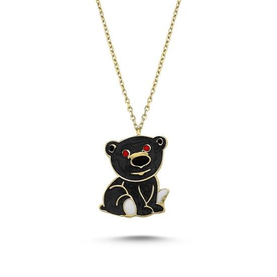 Wholesale Enamel Teddy Bear Necklace