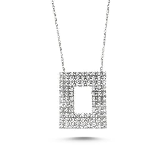 Wholesale Rectangular Necklace with CZ