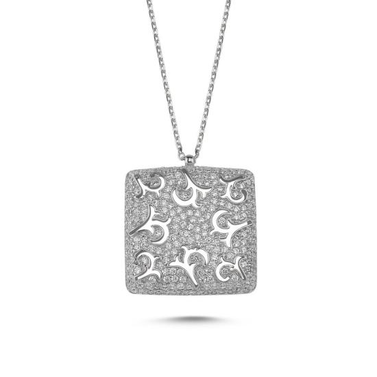 Wholesale Square Ajour CZ Necklace