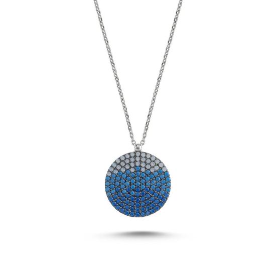 Wholesale Round Nano Blue Toning Necklace