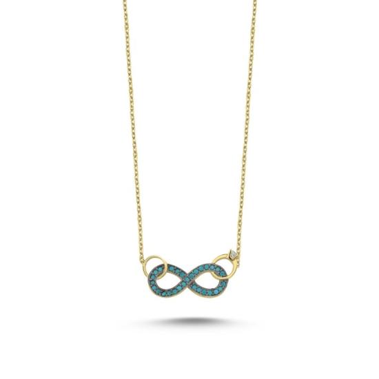 Wholesale Nano Turquoise Infinity & Solitaire Necklace