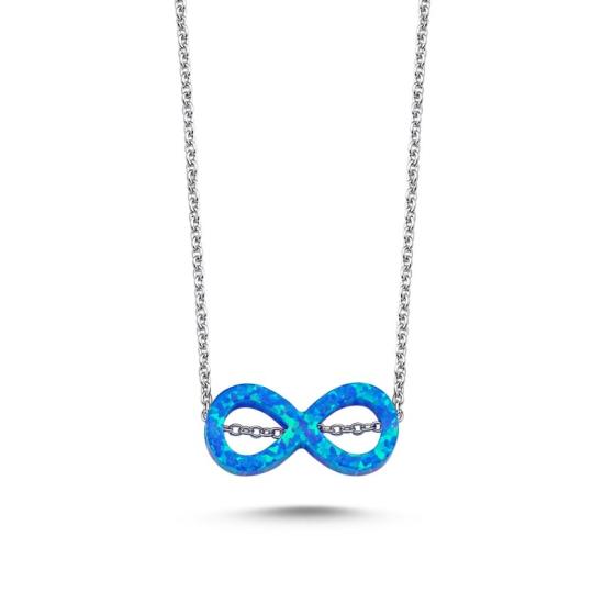 Wholesale Blue Opal Infinity Necklace