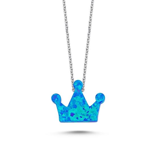 Wholesale Blue Opal Crown Necklace