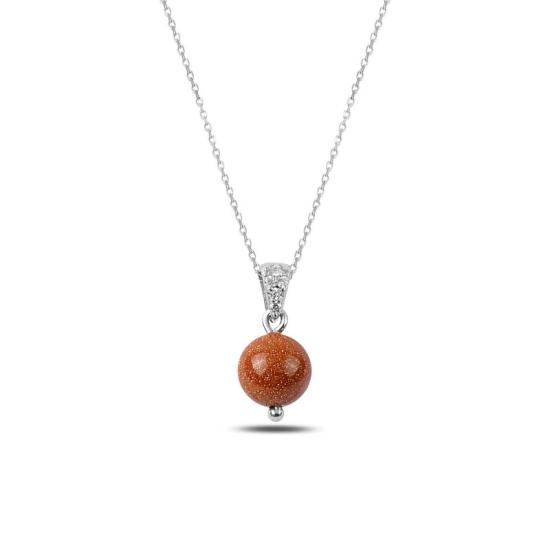 Wholesale Gold Stone Ball Necklace