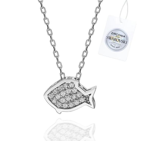 Wholesale Swarovski Zirconia Fish Necklace