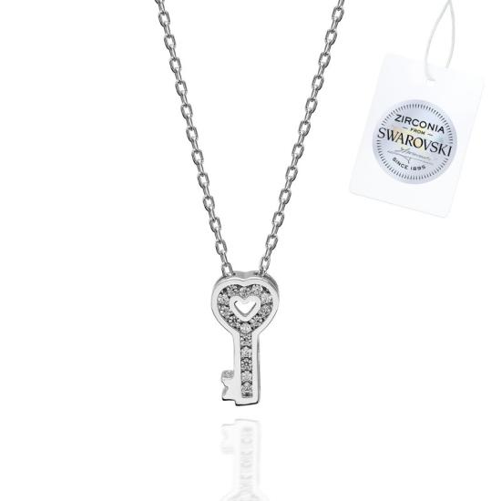 Wholesale Swarovski Zirconia Key & Heart Necklace