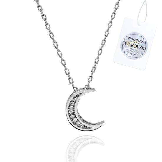 Wholesale Swarovski Zirconia Crescent Moon Necklace