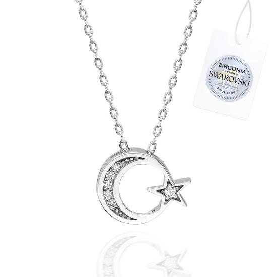 Wholesale Swarovski Zirconia The Star and Crescent Necklace