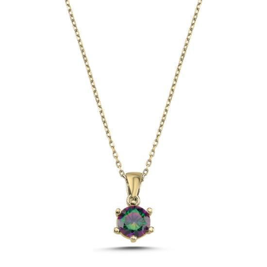 Wholesale Mystic Topaz CZ Solitaire Necklace