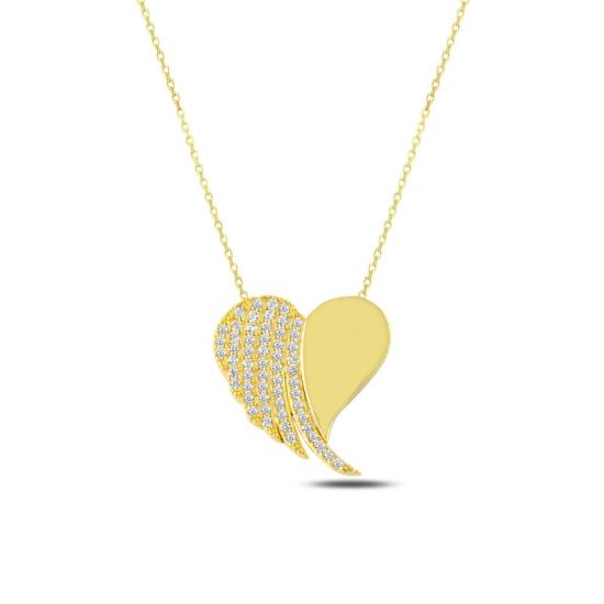 Wholesale Heart & Wing CZ Necklace