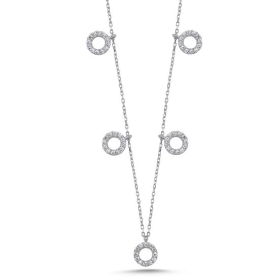 Wholesale CZ Circles Dangle Charm Necklace